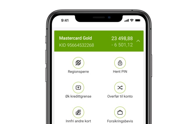 korttjenester i mobilbanken